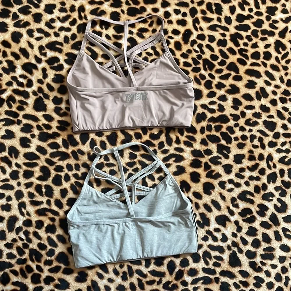 •PINK• VSP BUNDLE OF 2/ULTIMATE STRAPPY FRONT W/T-BACK STRAP IN SIZE SMALL